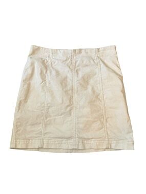 Free People Cream A-Line Stitch-Panel Mini Skirt